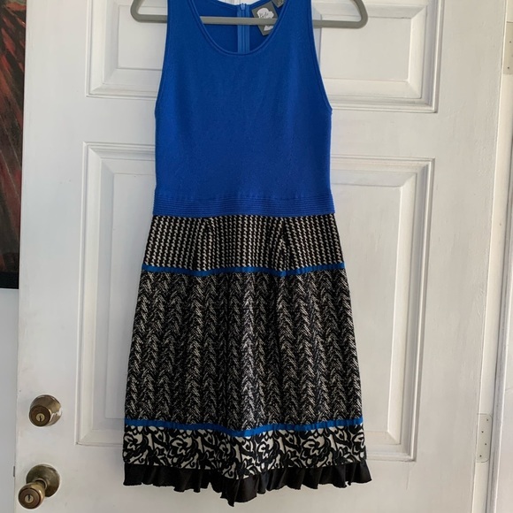 Anthropologie Girls From Savoy Blue Sweater Dress size Medium Black Summer - Picture 2 of 6
